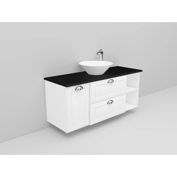 Badrumsmöbel Flexline Modell 166 120cm, Vit, Fasad Ram | Stuvbutiken