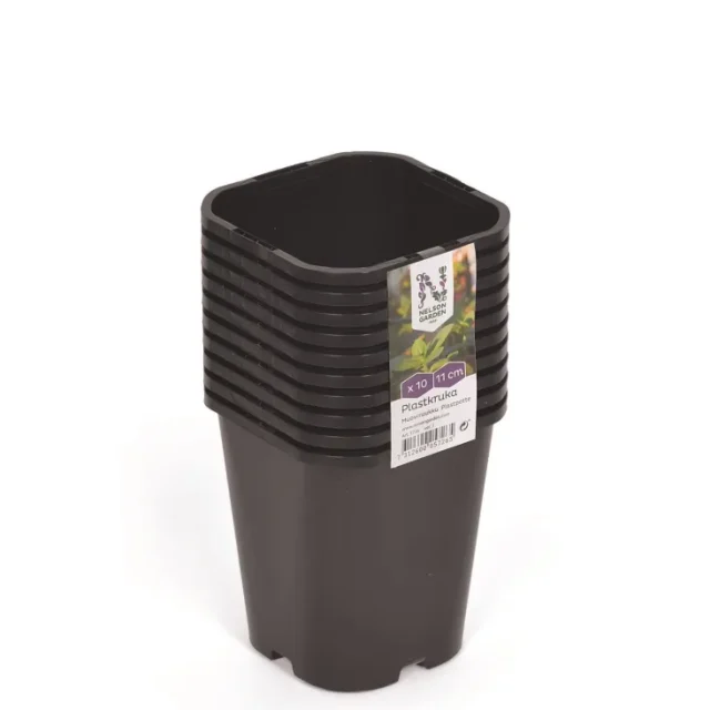 Nelson Garden 5726 Plastkruka svart, 11 cm, 10-pack