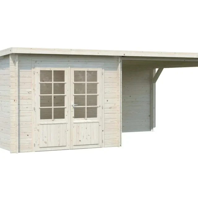 Palmako Ella Stuga 15,9 m²/inv. 6,9+8,2 m², utan golv, impr. natur