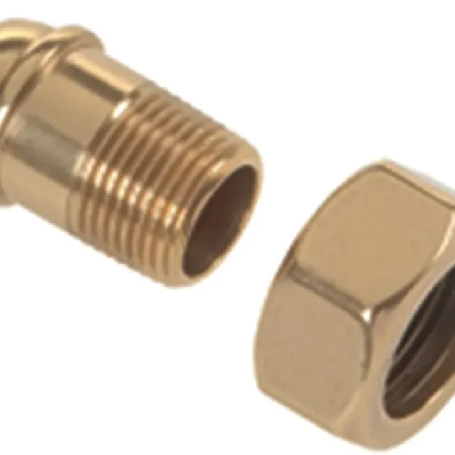 MMA 4161206 Nippel rak, till radiatorventil, med mutter DN 10