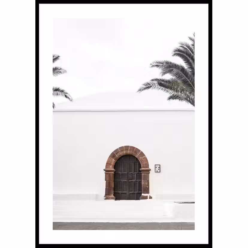 Poster Gallerix Brown Door White Wall 21x30 cm