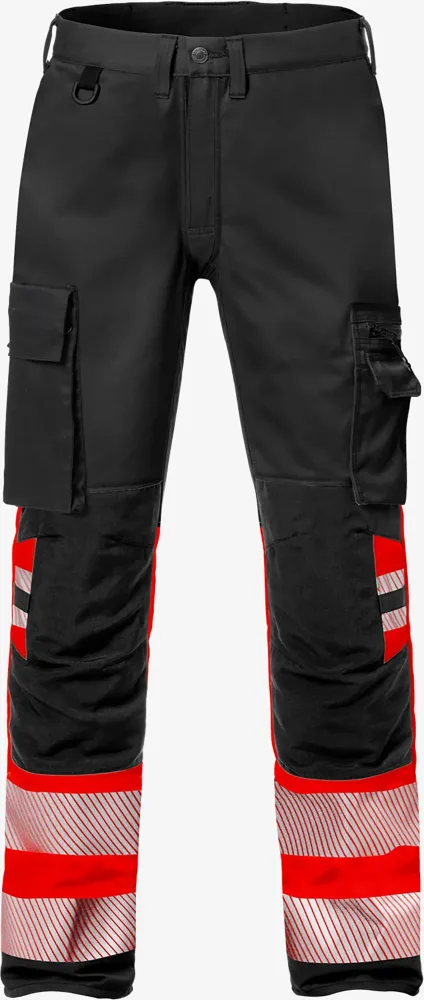 Fristads 127731-396 Arbetsbyxa varsel, svart/röd D92