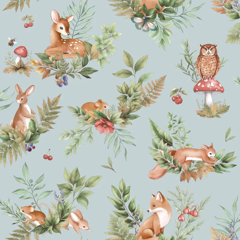 Intrade - Forest Friends Duck Egg Blue