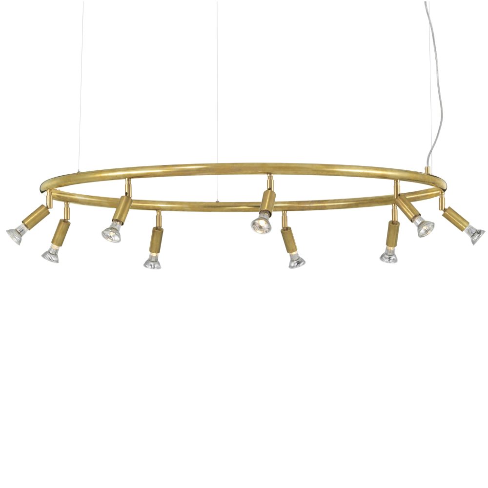 Star 9 lampa rund Ø100 cm, rå mässing