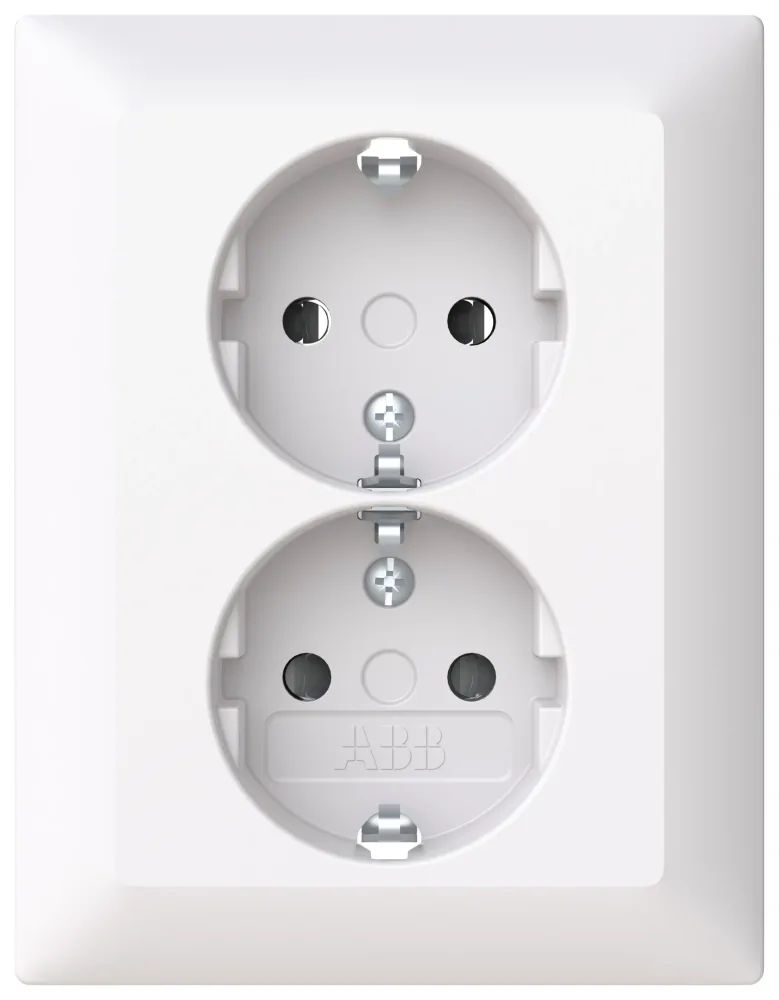 ABB Saga 302EUJM-916 Vägguttag 2-vägs, infälld, multipack