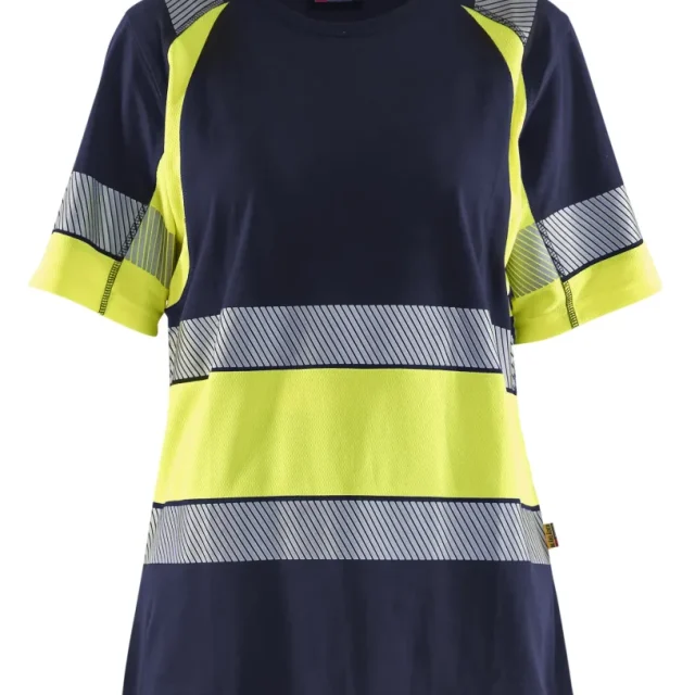 Blåkläder 341010308833XL T-shirt varsel, marinblå/gul Marinblå/gul