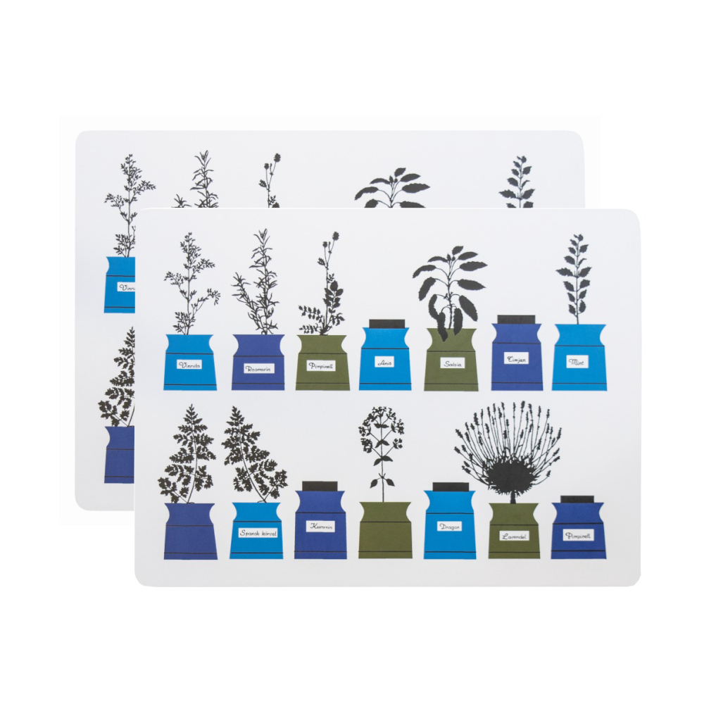 Persons kryddskåp bordstablett 30x40 cm 2-pack, Blå