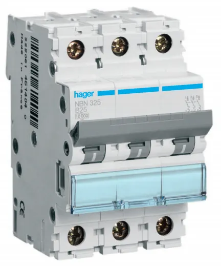 Hager MBN350 Dvärgbrytare 3-pol, 6kA, B-karakteristik 50A