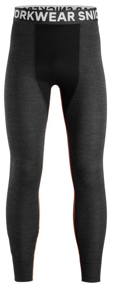 UNDERSTÄLLSBYXA SNICKERS WORKWEAR MERINO, ANTRACITE/SVART STL L