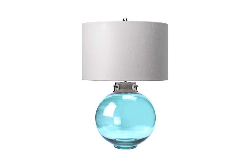Bordslampa Elstead Lighting Kara Polerad Nickel - Blått Glas