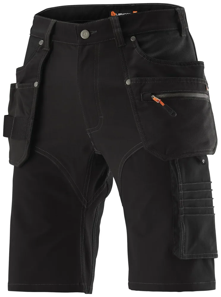 L.Brador 1420P Arbetsshorts svart C46
