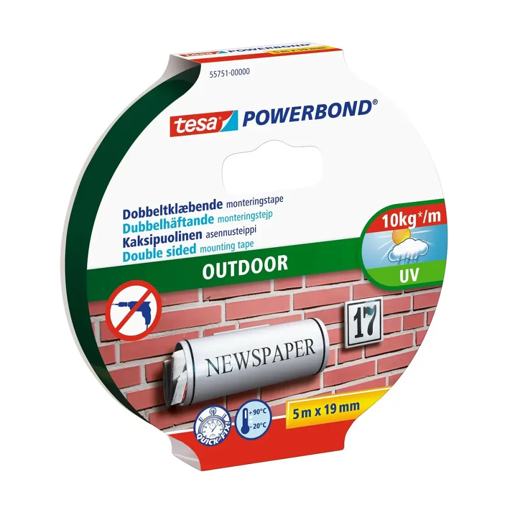 Monteringstejp Powerbond Outdoor Dubbelhäftande 19mmx5m
