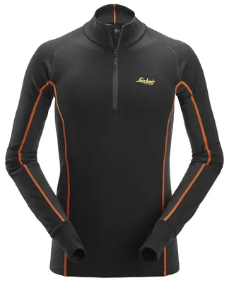 Snickers Workwear Stay Warm 9482 Underställströja svart, halvzip XS