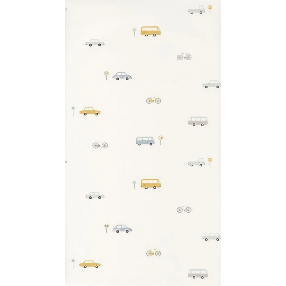 Happy Dreams Vintage Cars Bleu/jaune Hpdm82776216 Tapet | Stuvbutiken - Bild 2