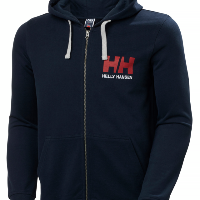 HH HELLY HANSEN LOGO FULL ZIP HOODIE XL MAR, MARIN