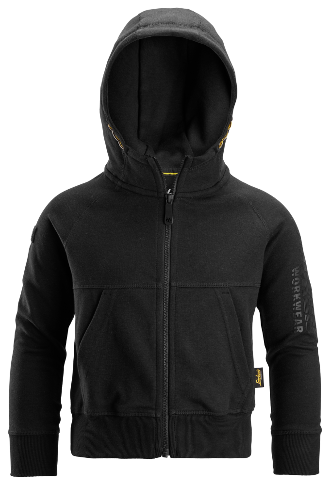 HUVTRÖJA SNICKERS WORKWEAR LOGO ZIP JUNIOR SVART, STL 158/164