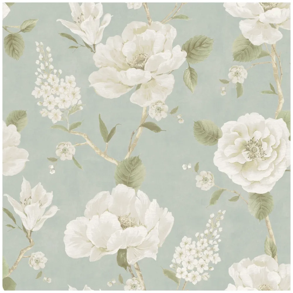 Fantasia III Ashley Floral Sage 100183ah Grön Tapet | Stuvbutiken