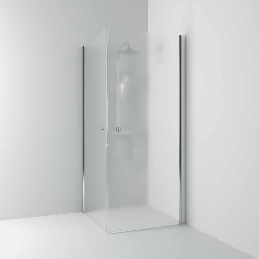 HÖRNDUSCH SVEDBERGS SKOGA RAK ALU BLANK FROST INTHT 100X198X100CM