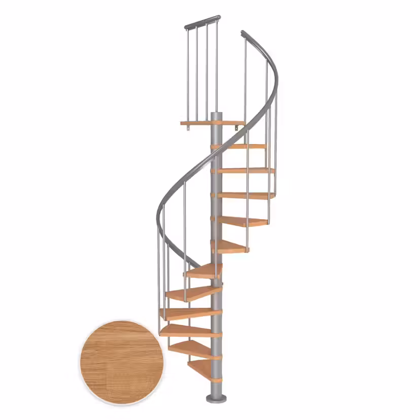 Spiraltrappa Dolle Montréal Ek Oljad Classic 2 Pearl Grey, 14+1 steg