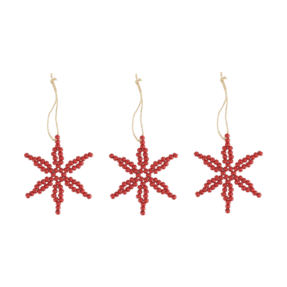 Craft julgranshänge snöflinga 3-pack, Röd