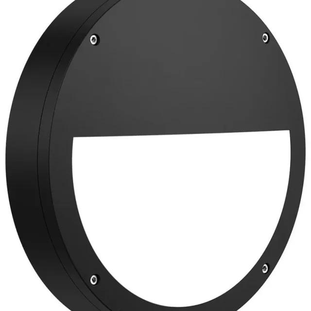 Westal Diploma Halv PC Väggarmatur 12 W, 1100 lm, 275 x 275 mm Svart