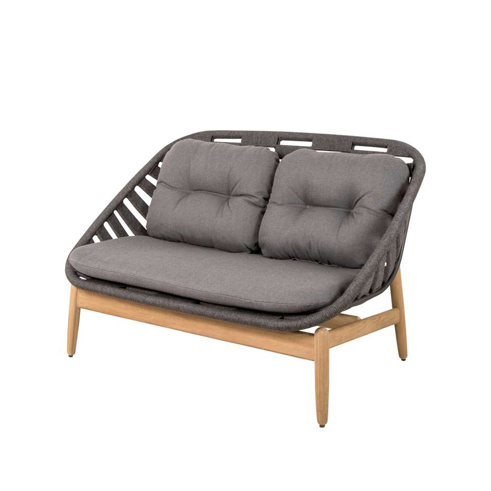 Strington 2-sits soffa teak, Cane-Line AirTouch grey