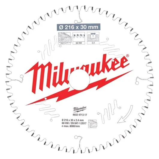 Milwaukee CSB MS W Sågklinga 216x2,4x30 mm, 60T