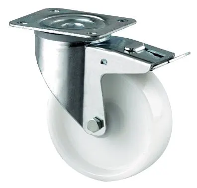 Tente 3477UOR200P63 Länkhjul nylon, vit, platta 137x105 mm 200 mm - Bild 2