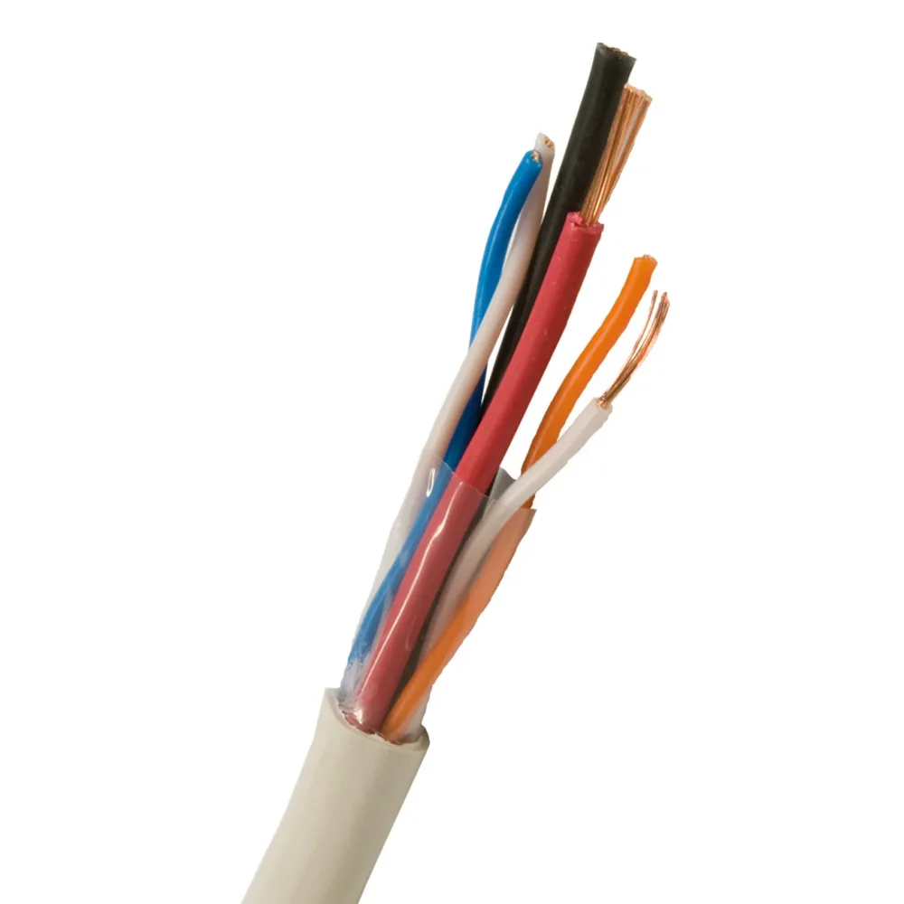 Nexans FLQQBR Larmkabel 8.5 mm ytterdiameter, vit 100 m, bobin