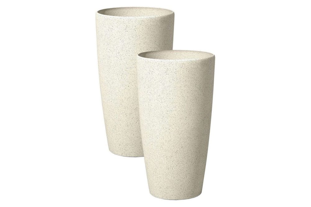 Trädgårdskruka Abdera set om 2 Beige, 23x23x42 cm