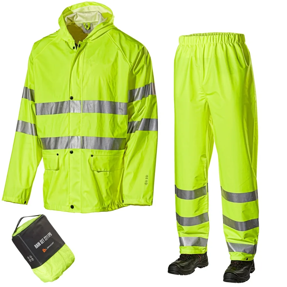 L.Brador 2211PU Regnställ hi-vis gul, klass 3 L