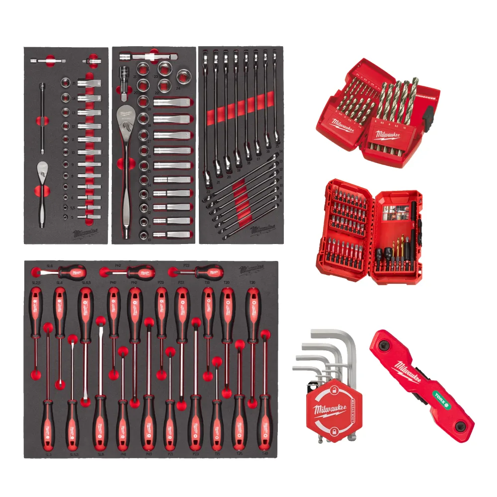 Milwaukee 4932499473 Verktygssats 170 delar, med skuminlägg