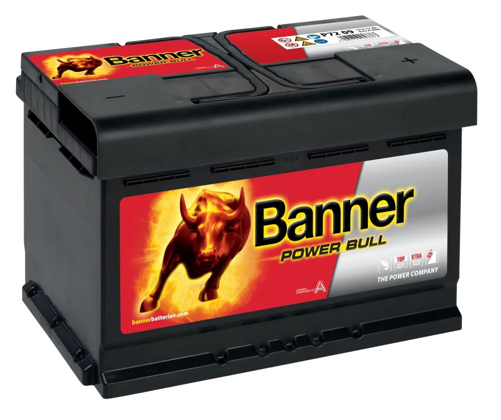 Banner Power Bull P7209M Startbatteri 12V, 72 Ah