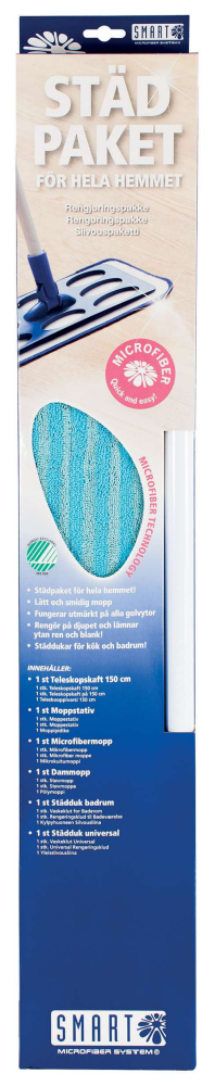 GOLVMOPP STÄDPAKET SMART MED TELESKOPSKAFT