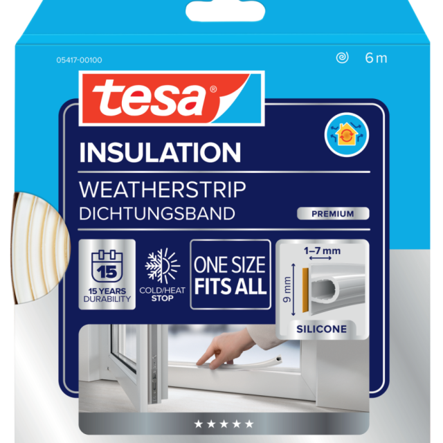 TÄTLIST SILIKON VIT SJH 9MM 6M TESA 05417 OMEGA-PROFIL
