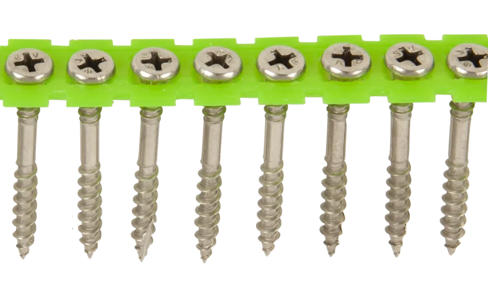 ESSVE 537609 Fasadskruv 4,2x45 mm, rostfri/syrafast A4, band. Ljusgrå, 1000-pack