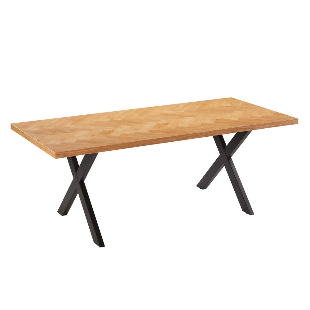 Matbord Rowan 200x90x75 cm Fiskbensmönstrad