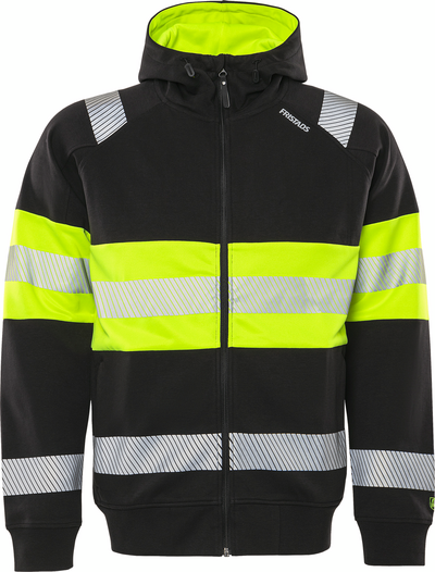 JACKA FRISTADS 7532 GKC SWEATSHIRT HUVA, KL 1 GUL/SVART STL S