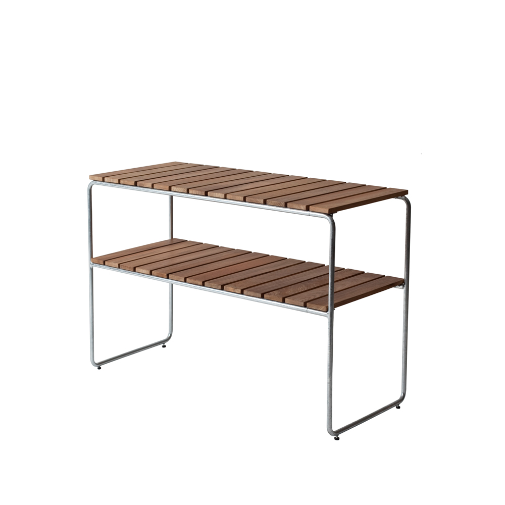 Grythyttan avlastningsbord, Teak-varmförzinkat stativ