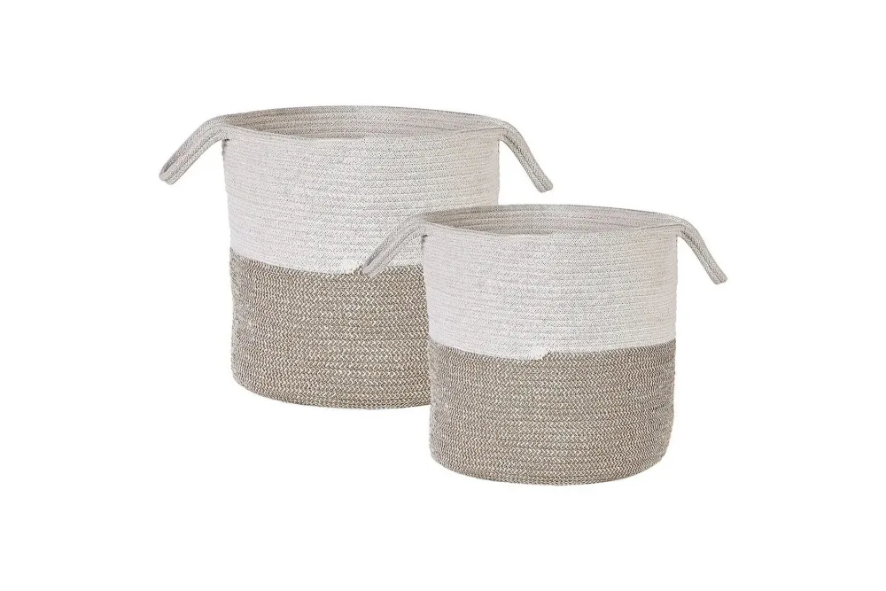 Korg Pazha set om 2 Beige, vit