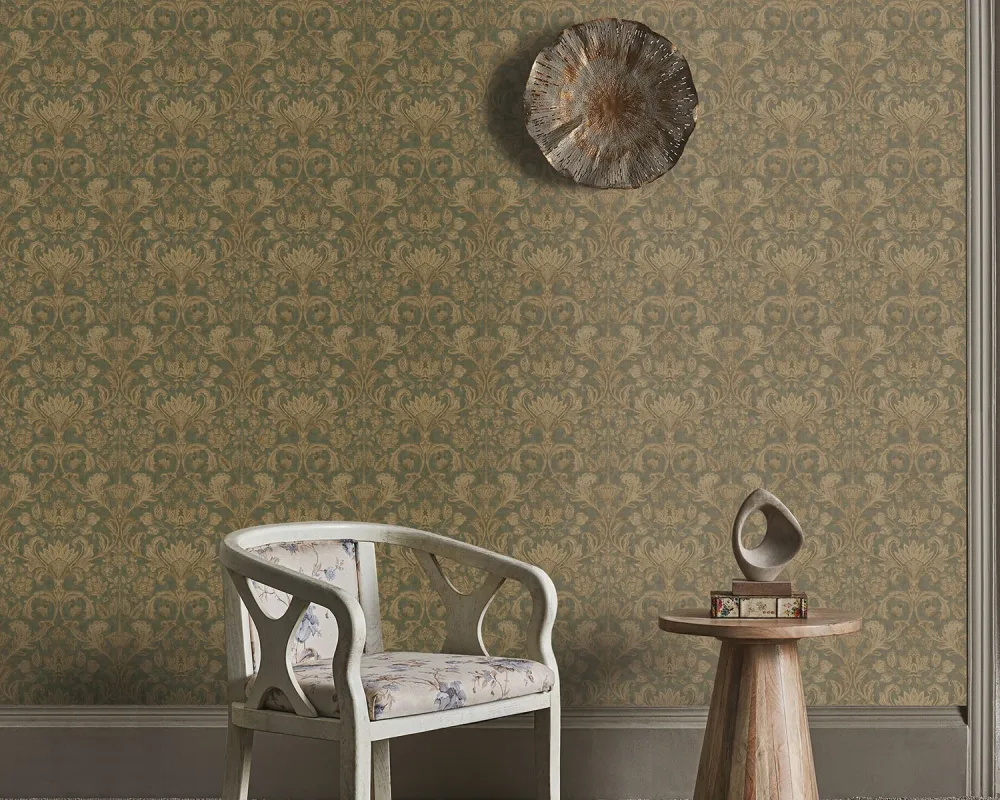 Fiona Walldesign Grace 35401 Tapet Imperial Damask Grön/metallic