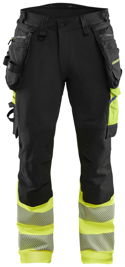 VARSELBYXA BLÅKLÄDER 1125 1648 S/G C44, SVART/VARSELGUL 4VSTRETCH
