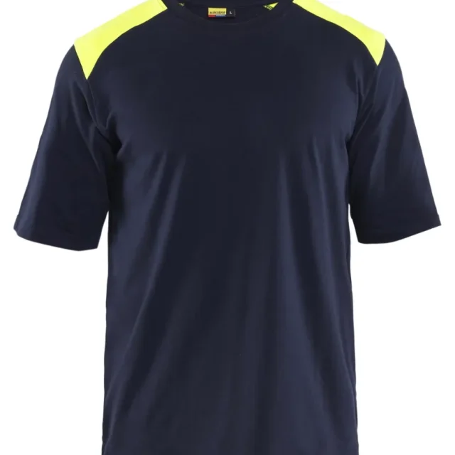 Blåkläder 347617378933XXXL T-shirt marinblå/gul, flamskydd 3XL