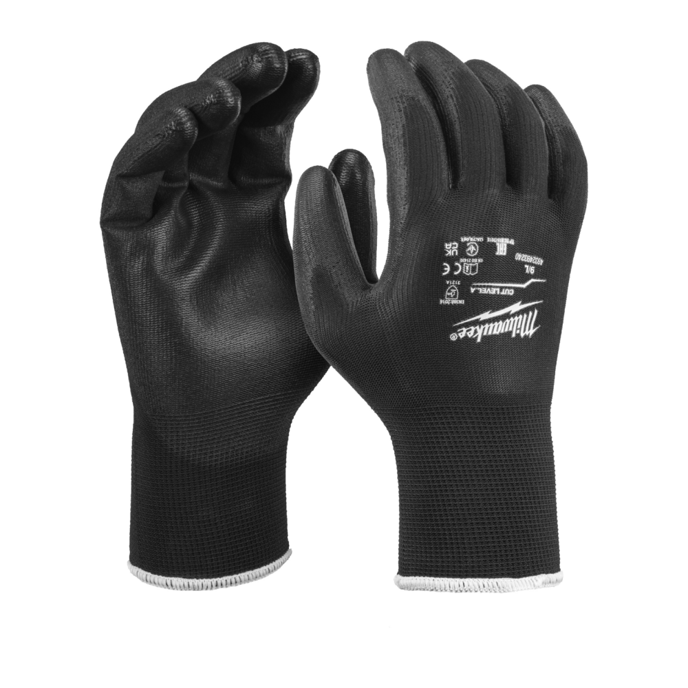 MONTAGEHANDSKE MILWAUKEE PU 8/M, 12PAR/BNT