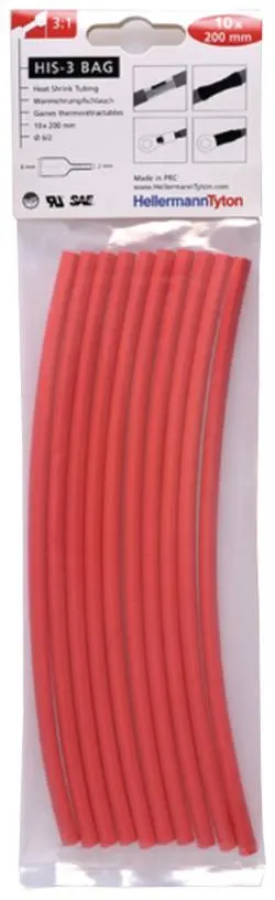 Hellermann Tyton HIS-3 Bag 6/2 Krympslang 6/2 x 200 mm, 10-pack Brun