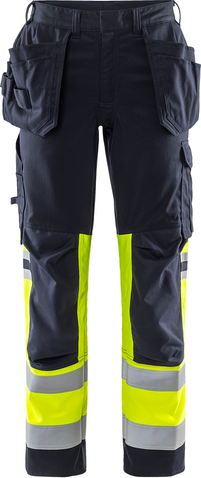 STRETCHBYXA FLAM 2263 ATHF VARSELGUL/MARINBLÅ STL C156