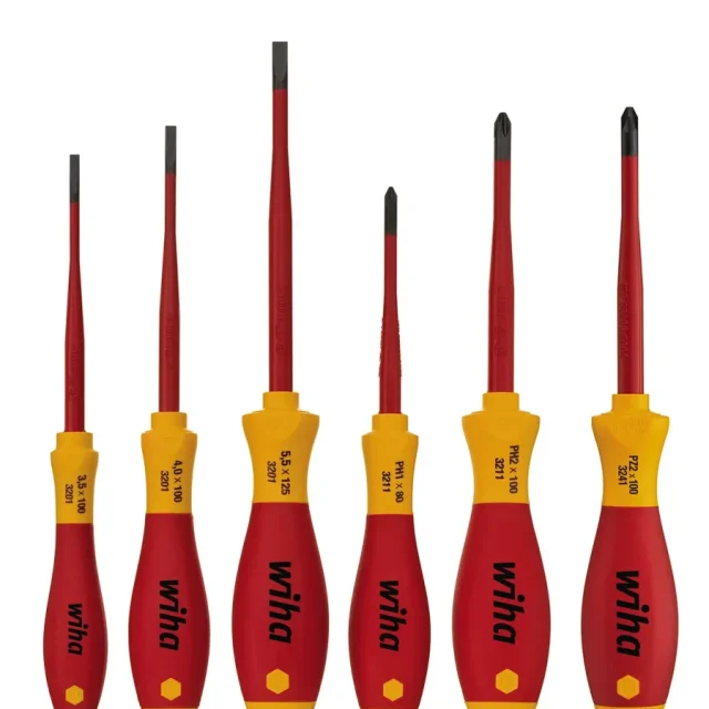 Wiha SoftFinish Electric slimFix Skruvmejselsats 6 delar, spår/PH/PZ/Plinus