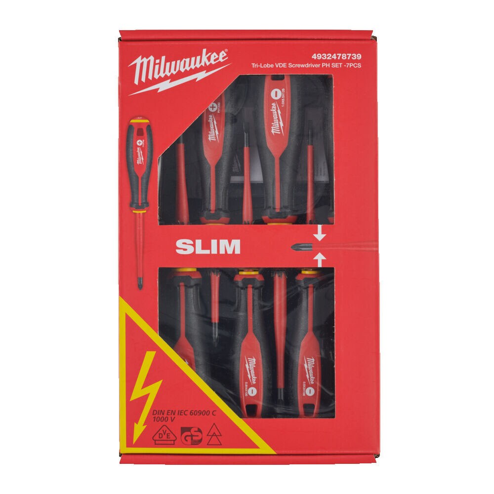 Kjøp Milwaukee Skrutrekker sett VDE, PH, 7 deler