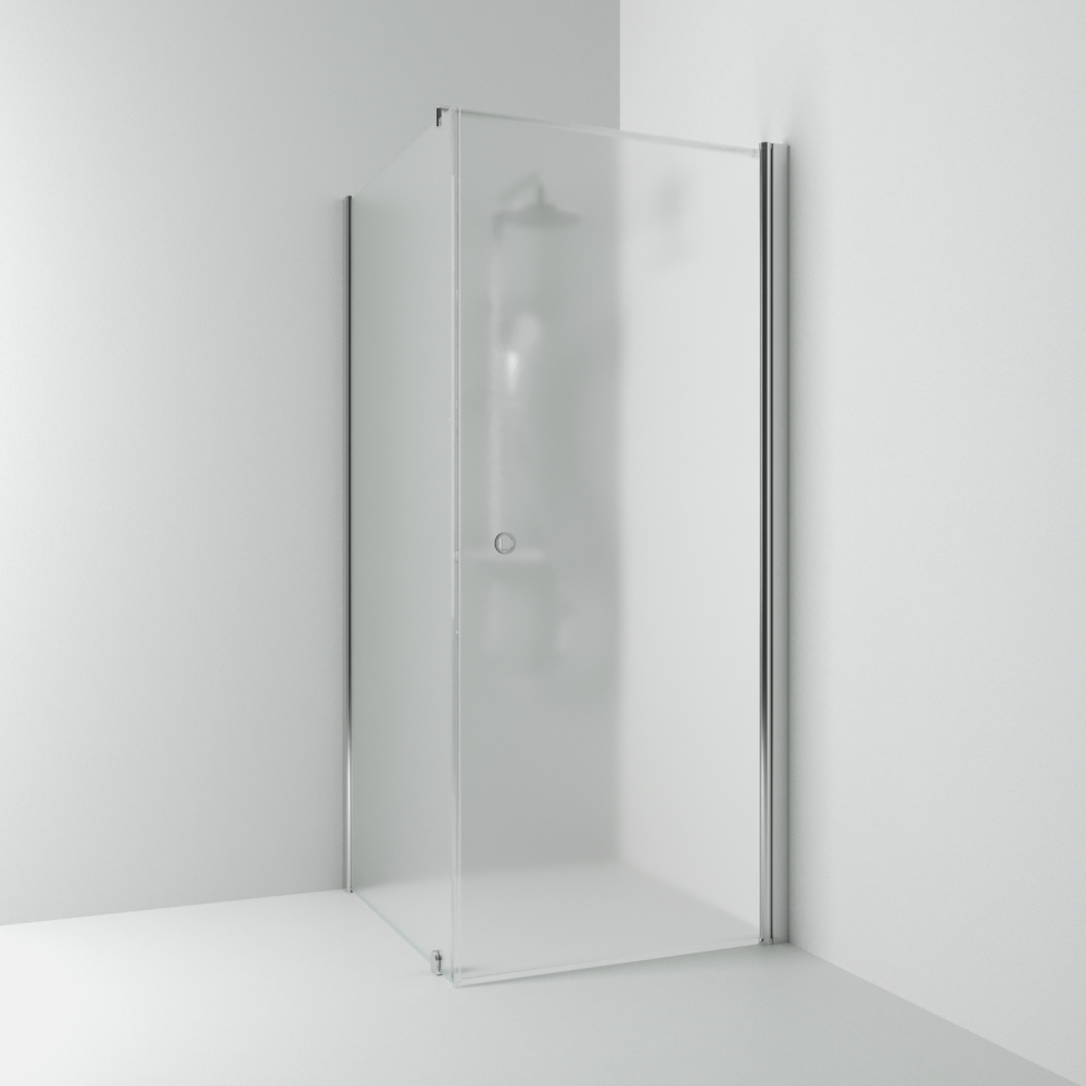 HÖRNDUSCH SVEDBERGS RAK/FAST SKHG BL/FR100X90, BLANK FROST INTHT 100X198X90CM