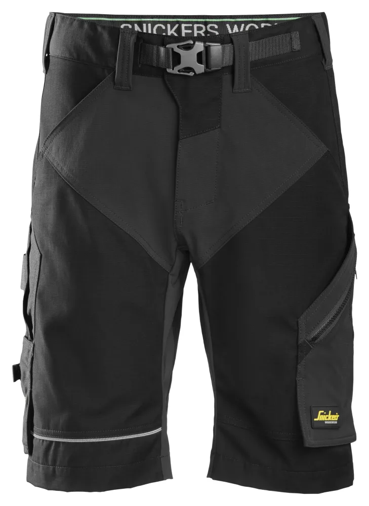 Snickers Workwear 6914 FlexiWork Arbetsshorts grå/svart Grå/Svart